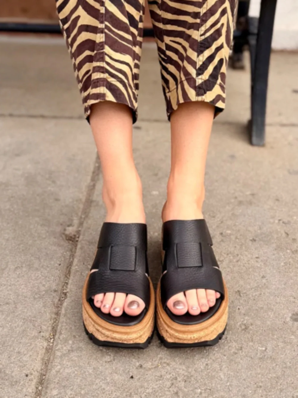 Homers 22170 LINES Platform Wedge in Volanato Nero